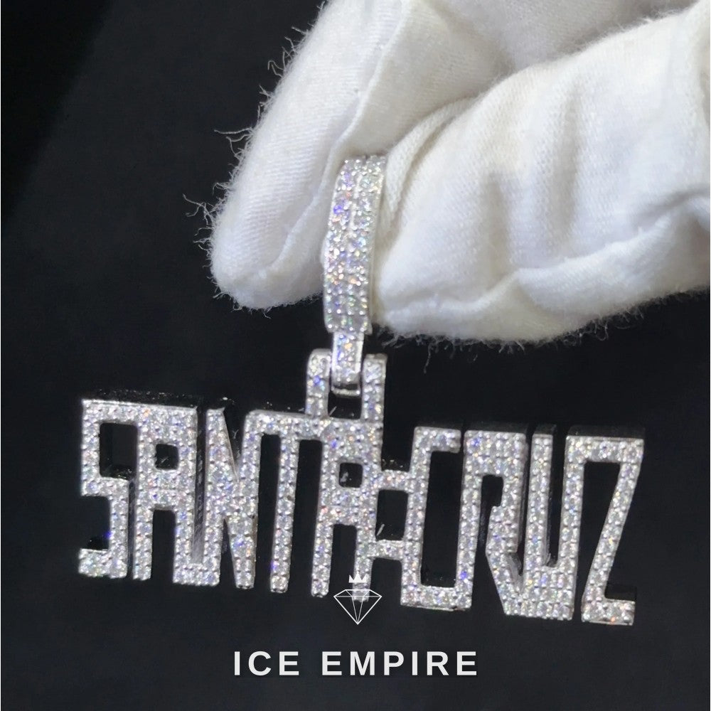 Iced Out Baguette Rose Gold Plated Moissanite Pendant