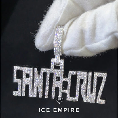 Iced Out Baguette Rose Gold Plated Moissanite Pendant