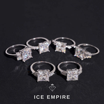 Iced Out Rose Gold Plated Moissanite Engagement Ring