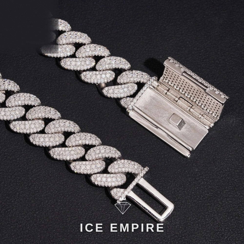 Iced Out Rose Gold Plated Moissanite Cuban Chain