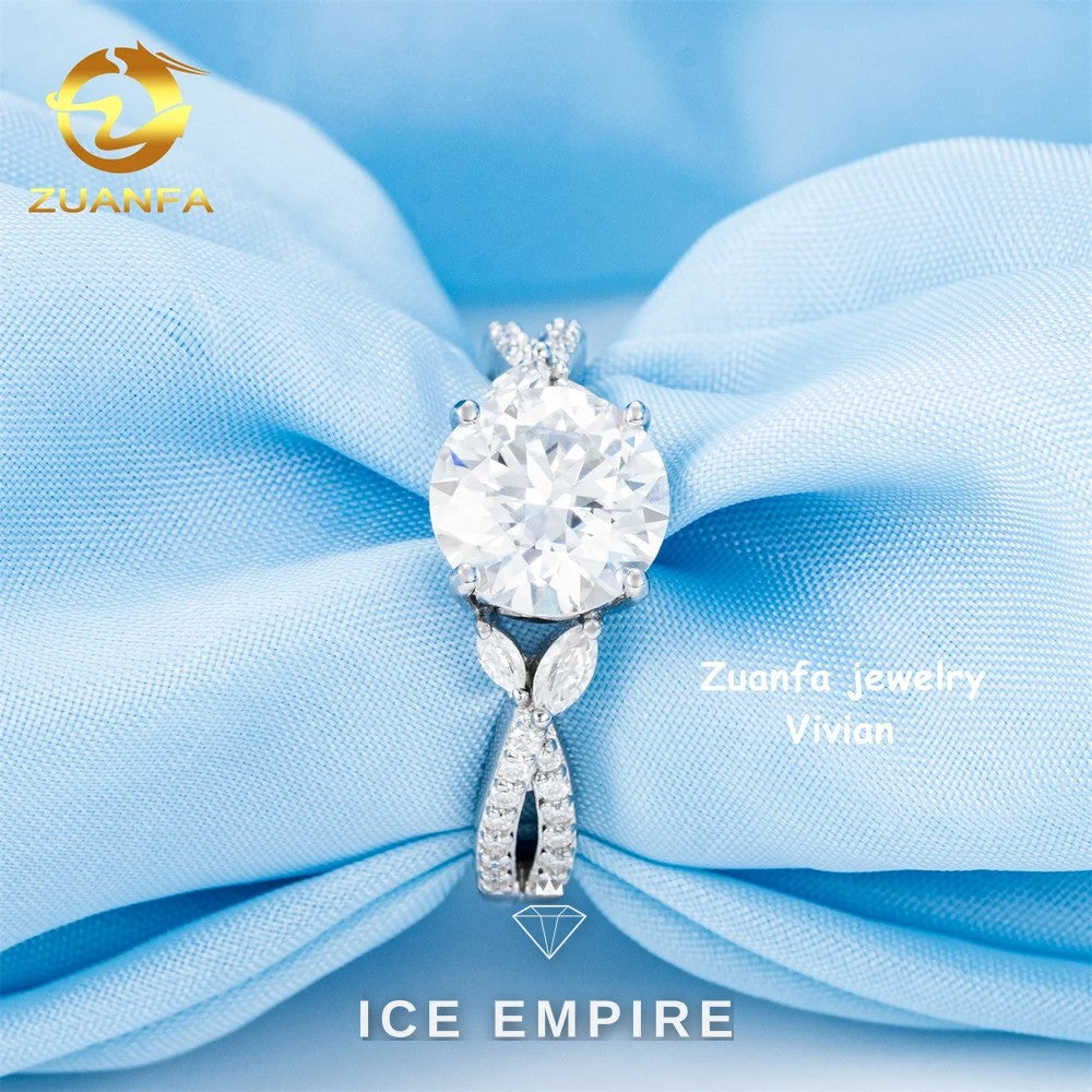 Iced Out 925 Silver Moissanite Wedding Band
