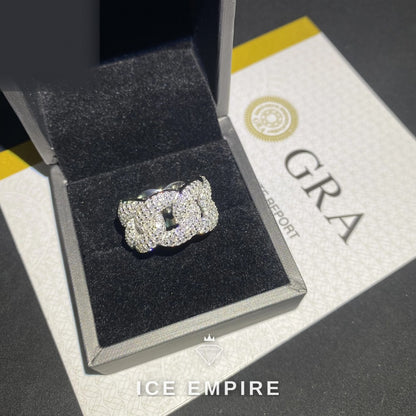 Iced Out Cross 925 Silver Moissanite Cuban Chain