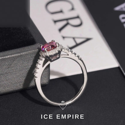 Iced Out 925 Silver Moissanite Engagement Ring