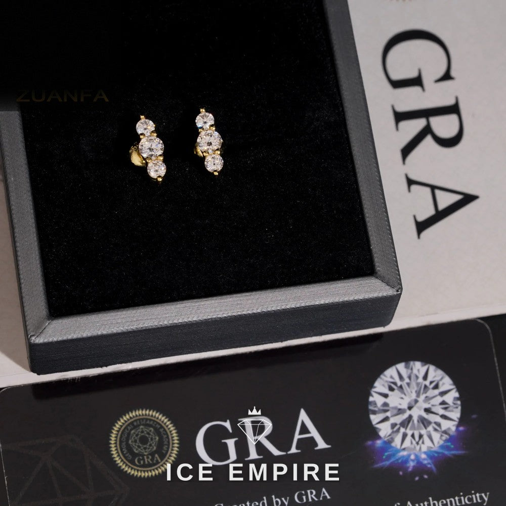 Iced Out 925 Silver Moissanite Earrings