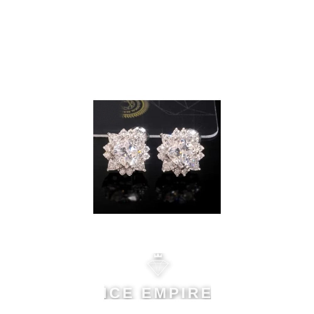 Iced Out 925 Silver Moissanite Earrings