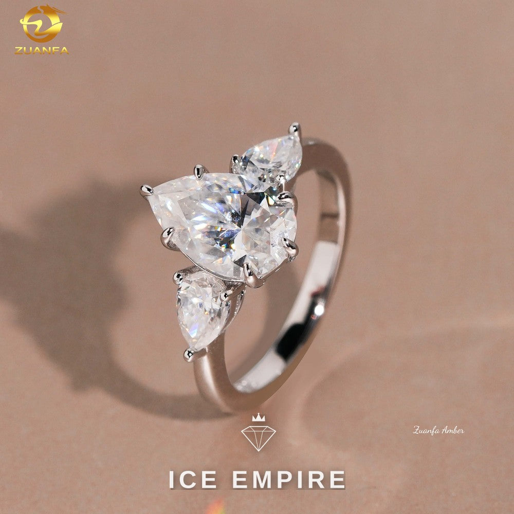 Iced Out Gold Plated Moissanite Wedding Band