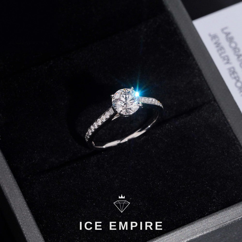 Iced Out 18K Gold Lab Grown Diamond Wedding Band