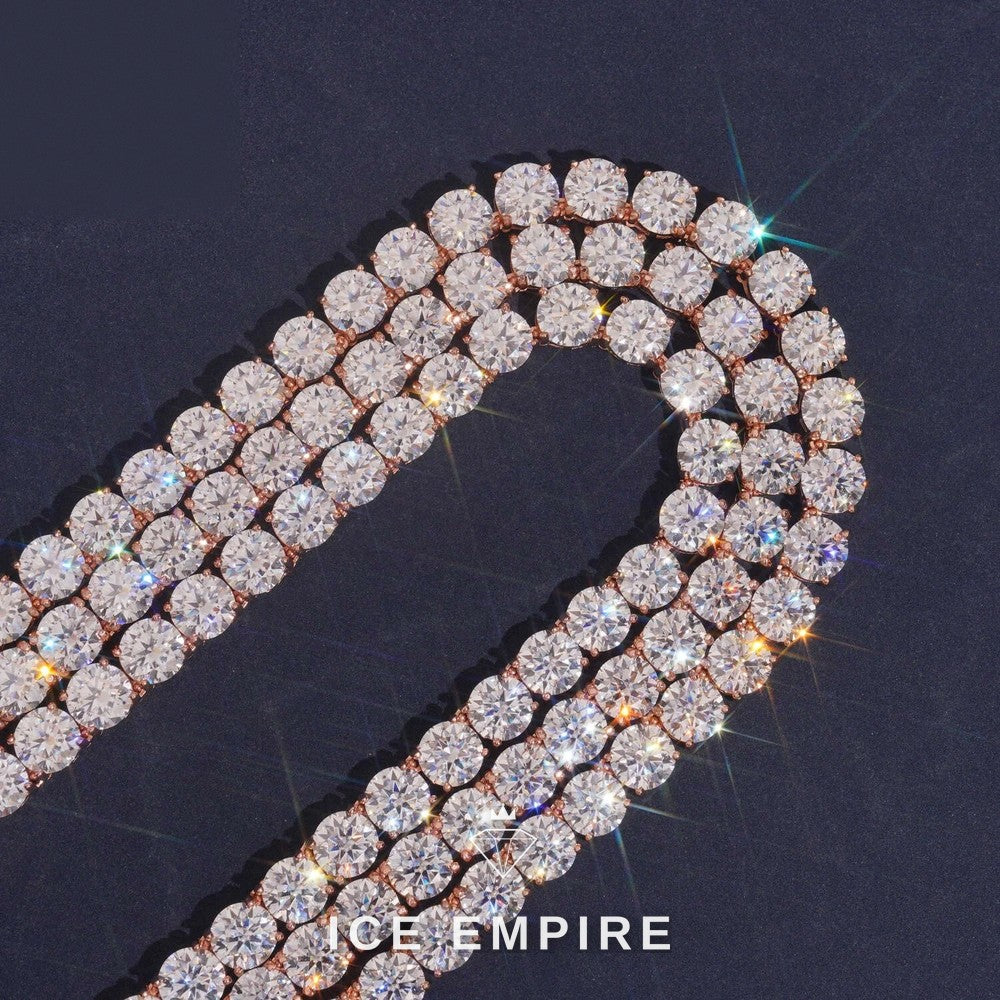 Iced Out Rose Gold Plated Moissanite Cuban Chain