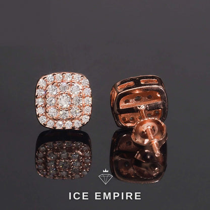 Iced Out 925 Silver Moissanite Stud Earrings