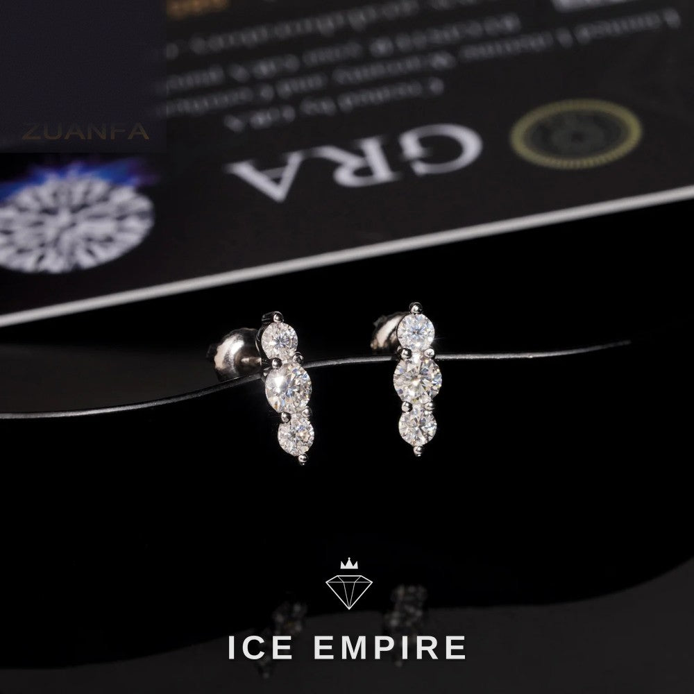 Iced Out 925 Silver Moissanite Earrings