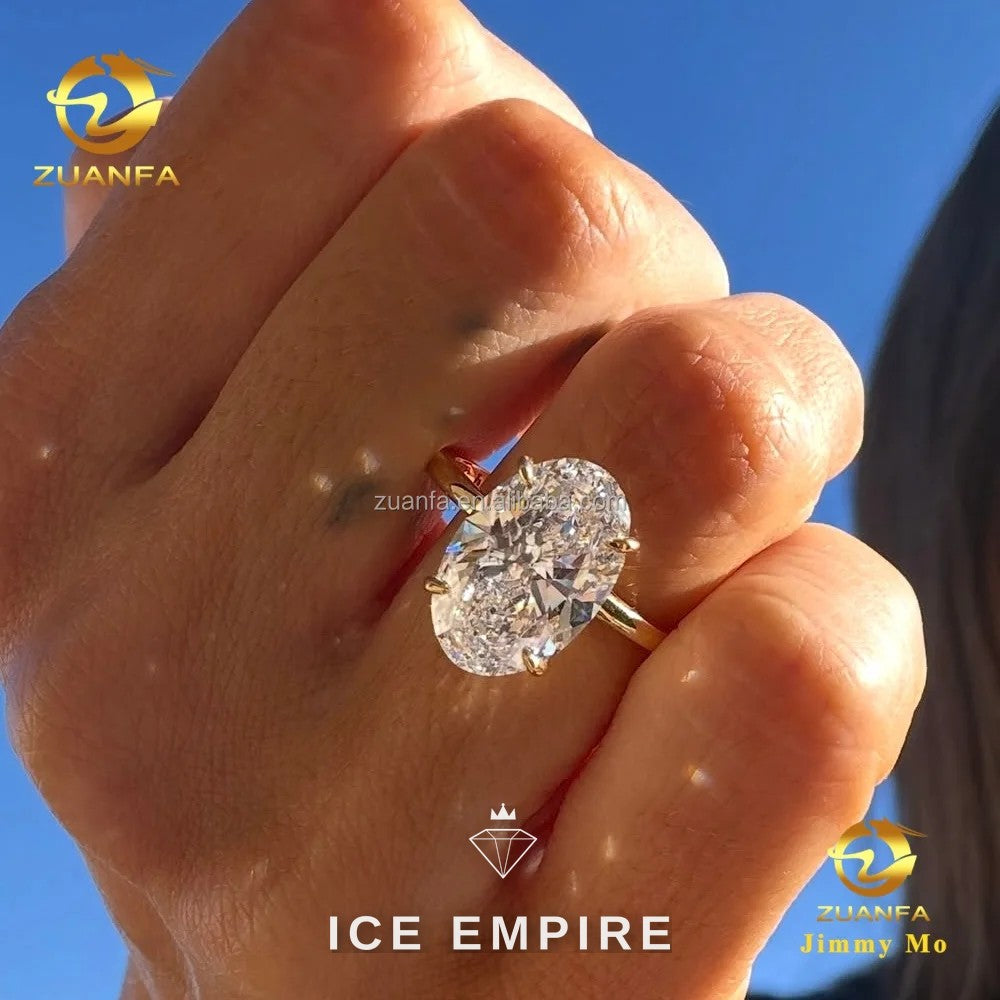 Iced Out 14K Gold Lab Grown Diamond Engagement Ring