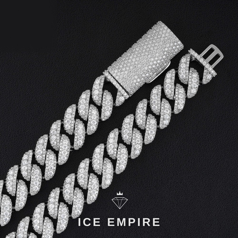 Iced Out Rose Gold Plated Moissanite Cuban Chain