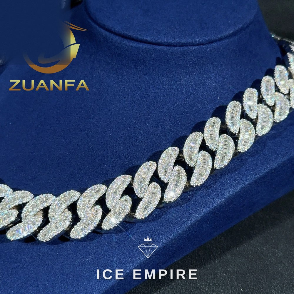 Iced Out Rose Gold Plated Moissanite Cuban Chain