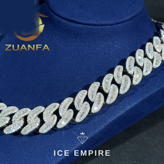 Iced Out Rose Gold Plated Moissanite Cuban Chain