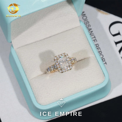 Iced Out 14K Gold Lab Grown Diamond Engagement Ring
