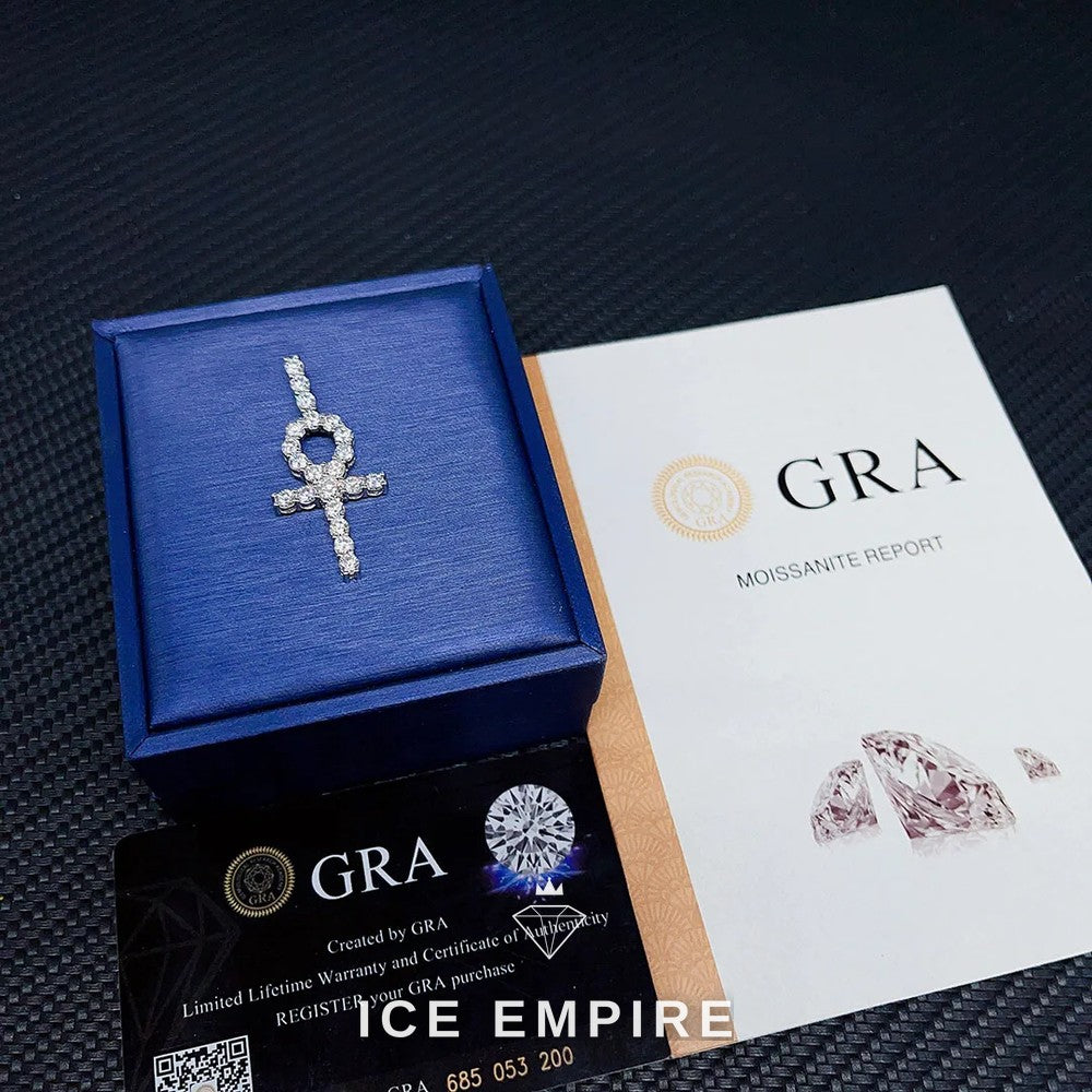 Iced Out Cross Rose Gold Plated Moissanite Pendant