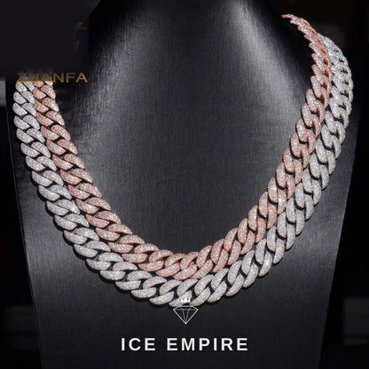 Iced Out Rose Gold Plated Moissanite Cuban Chain