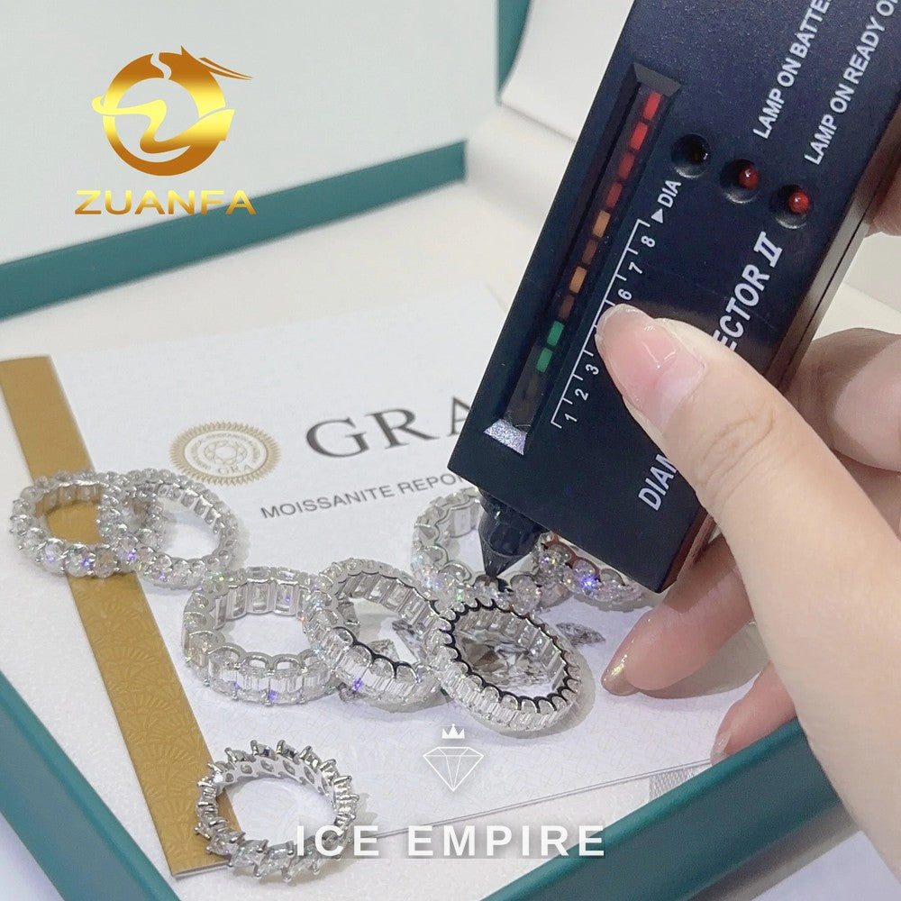 Iced Out Gold Plated Moissanite Wedding Band