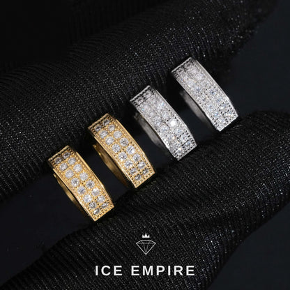 Iced Out Gold Plated Moissanite Hoop Earrings
