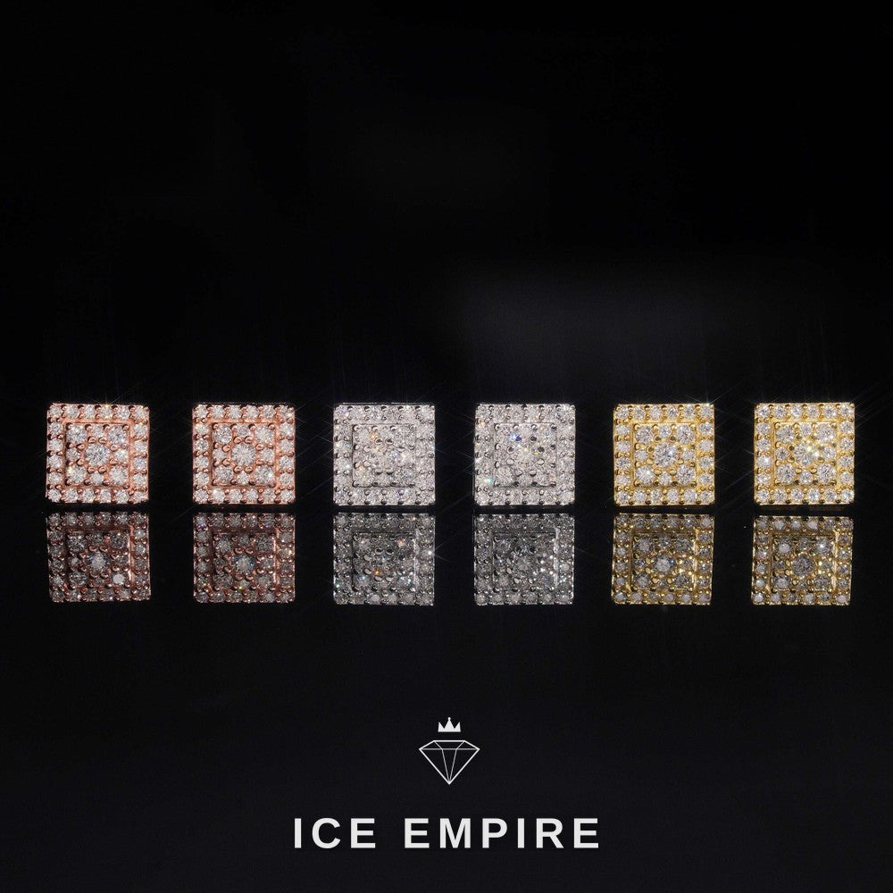 Iced Out 925 Silver Moissanite Stud Earrings