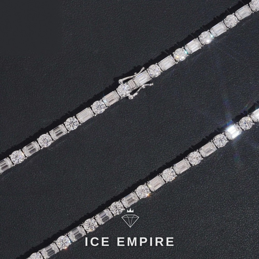 Iced Out 925 Silver Moissanite Tennis Chain