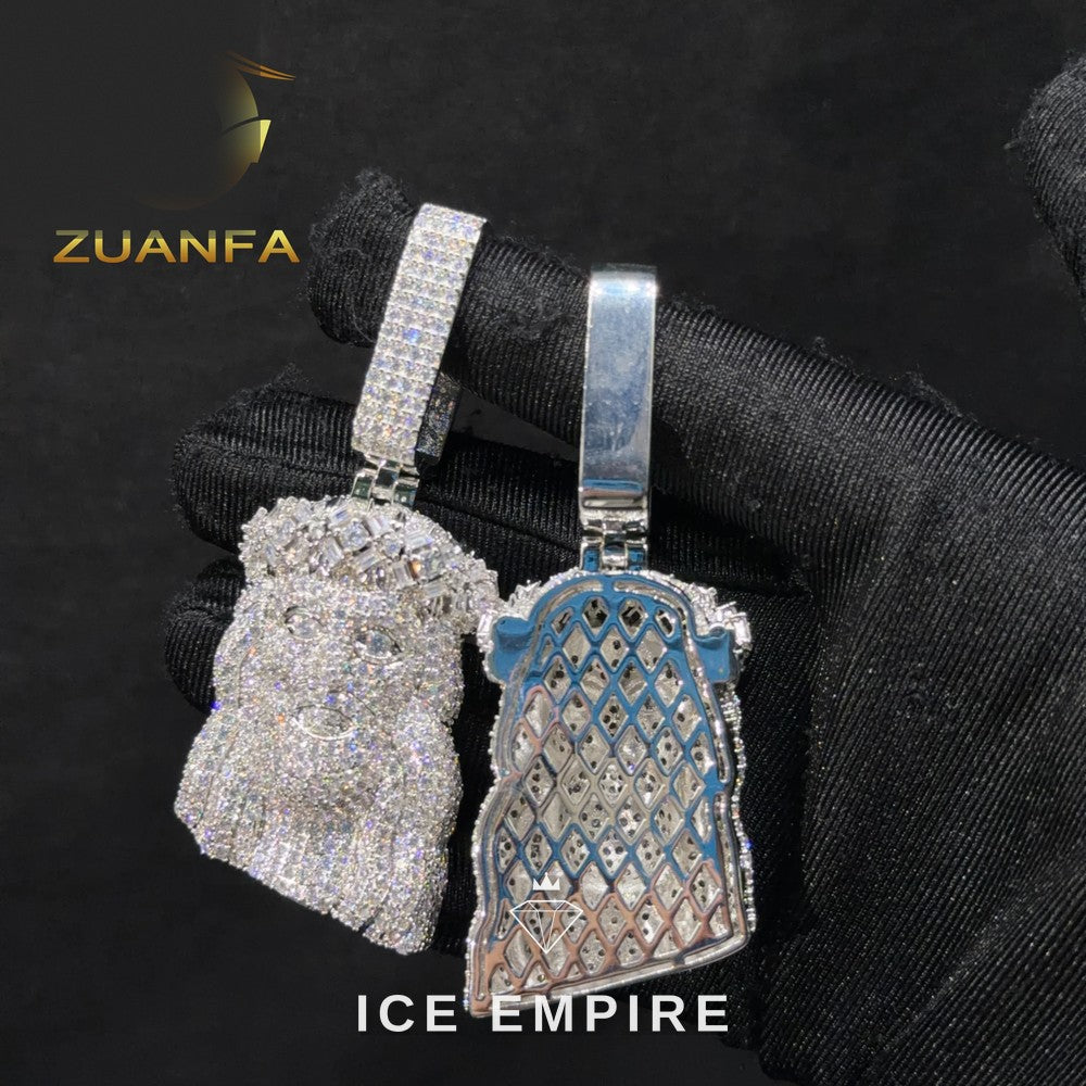 Iced Out Rose Gold Plated Moissanite Pendant