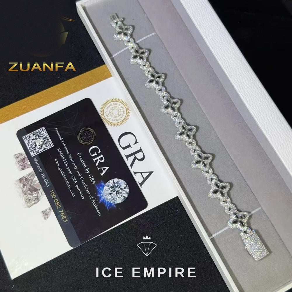 Iced Out 925 Silver Moissanite Cuban Chain