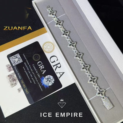 Iced Out 925 Silver Moissanite Cuban Chain