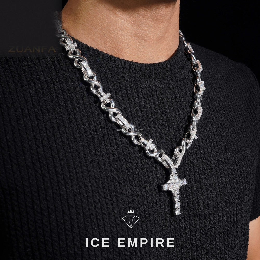 Iced Out Baguette Gold Plated Moissanite Pendant