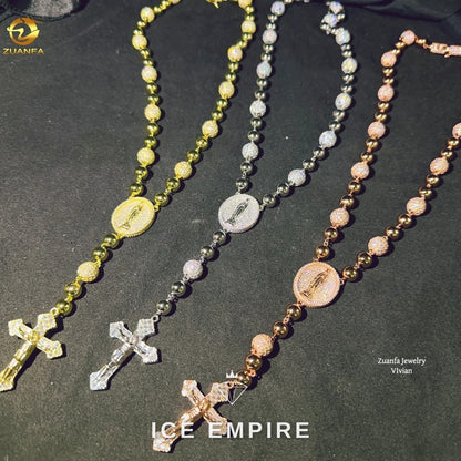 Iced Out Rose Gold Moissanite Cuban Chain