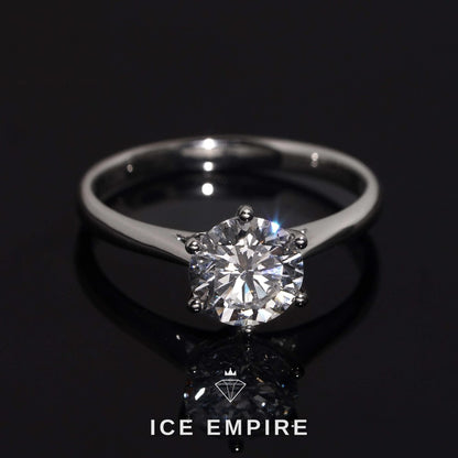 Iced Out 925 Silver Lab Grown Diamond Engagement Ring