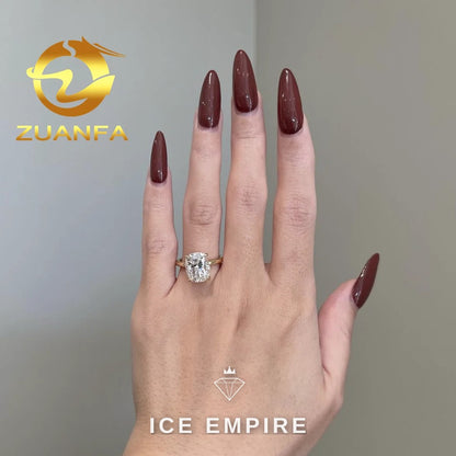Iced Out 10K Gold Moissanite Engagement Ring