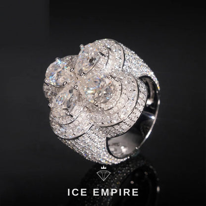 Iced Out Cross 925 Silver Moissanite Ring