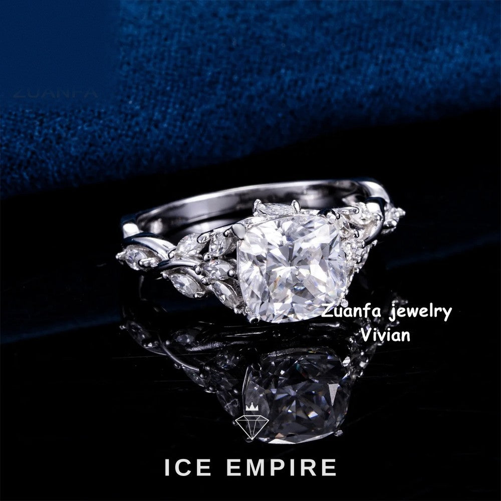 Iced Out 925 Silver Moissanite Ring
