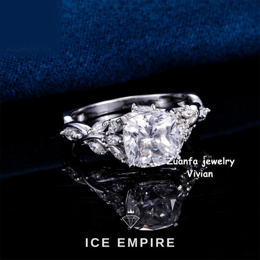 Iced Out 925 Silver Moissanite Ring