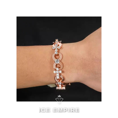 Iced Out Rose Gold Plated Moissanite Cuban Chain
