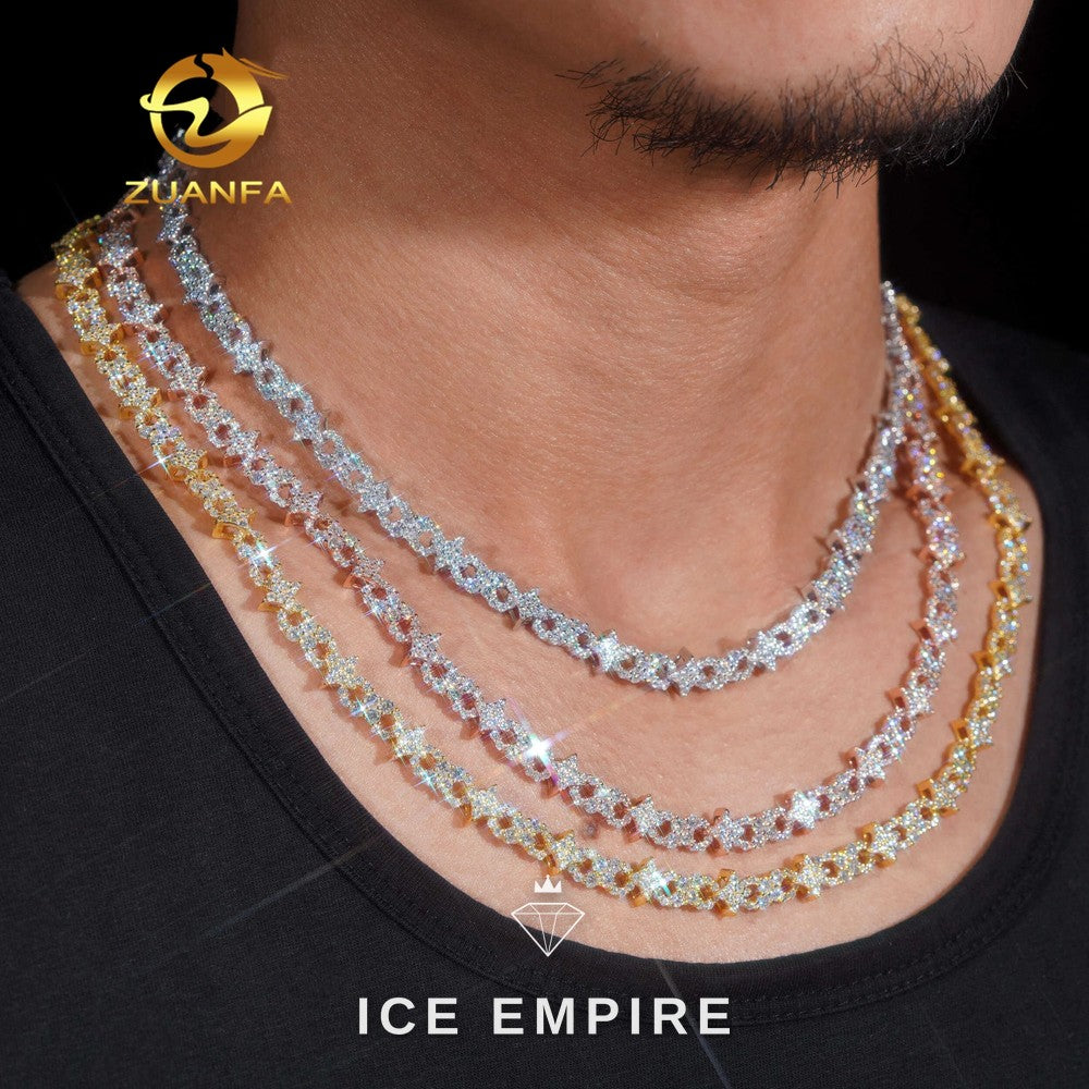 Iced Out Rose Gold Plated Moissanite Cuban Chain