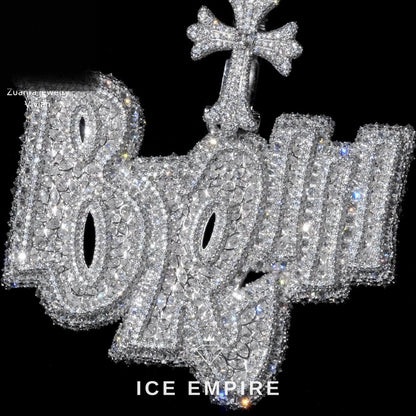 Iced Out Cross 925 Silver Moissanite Pendant