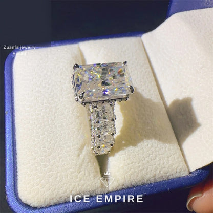 Iced Out Rose Gold Plated Moissanite Ring