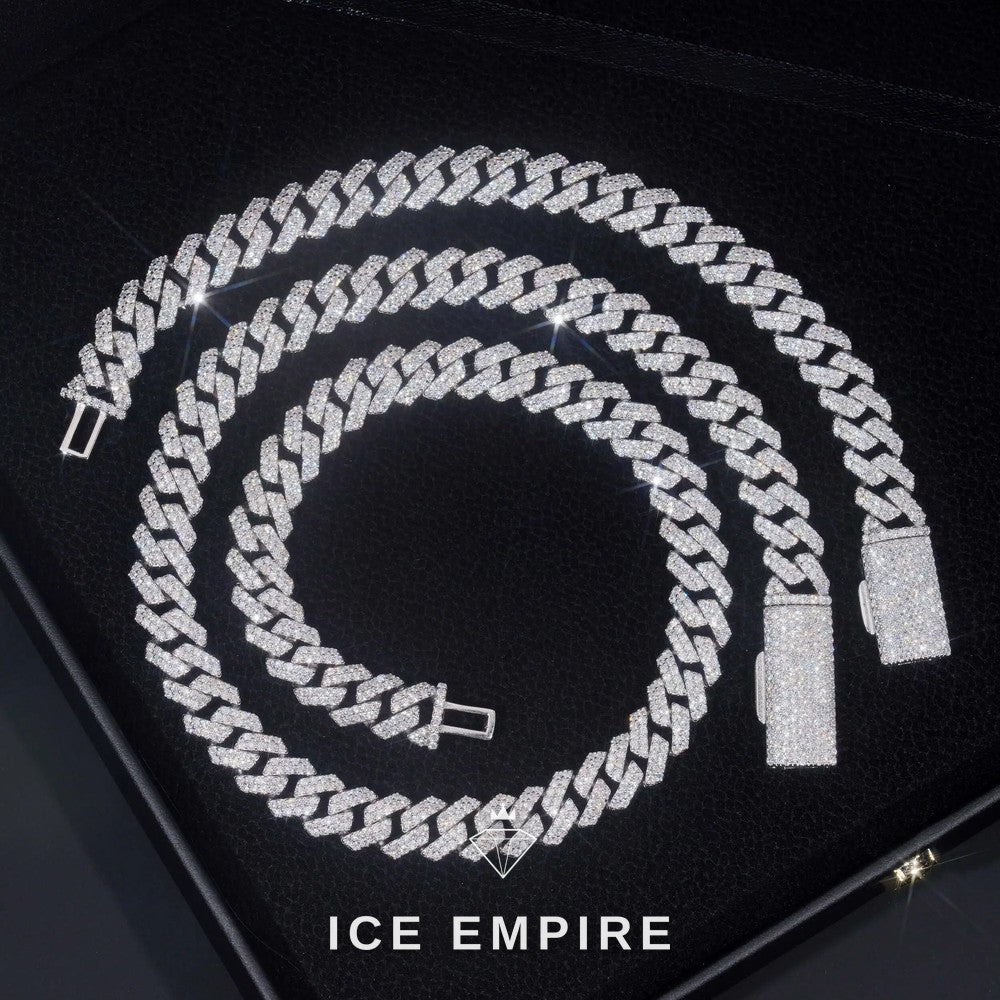 Iced Out Rose Gold Plated Moissanite Cuban Chain