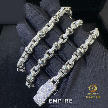 Iced Out 925 Silver Moissanite Cuban Chain