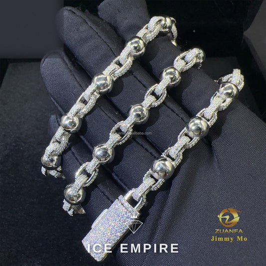 Iced Out 925 Silver Moissanite Cuban Chain