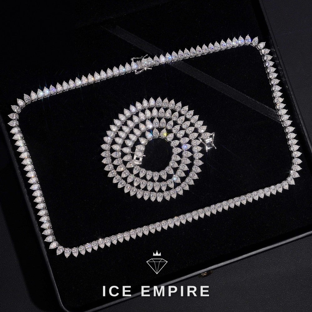 Iced Out 925 Silver Moissanite Tennis Chain