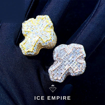 Iced Out Baguette 925 Silver Moissanite Ring