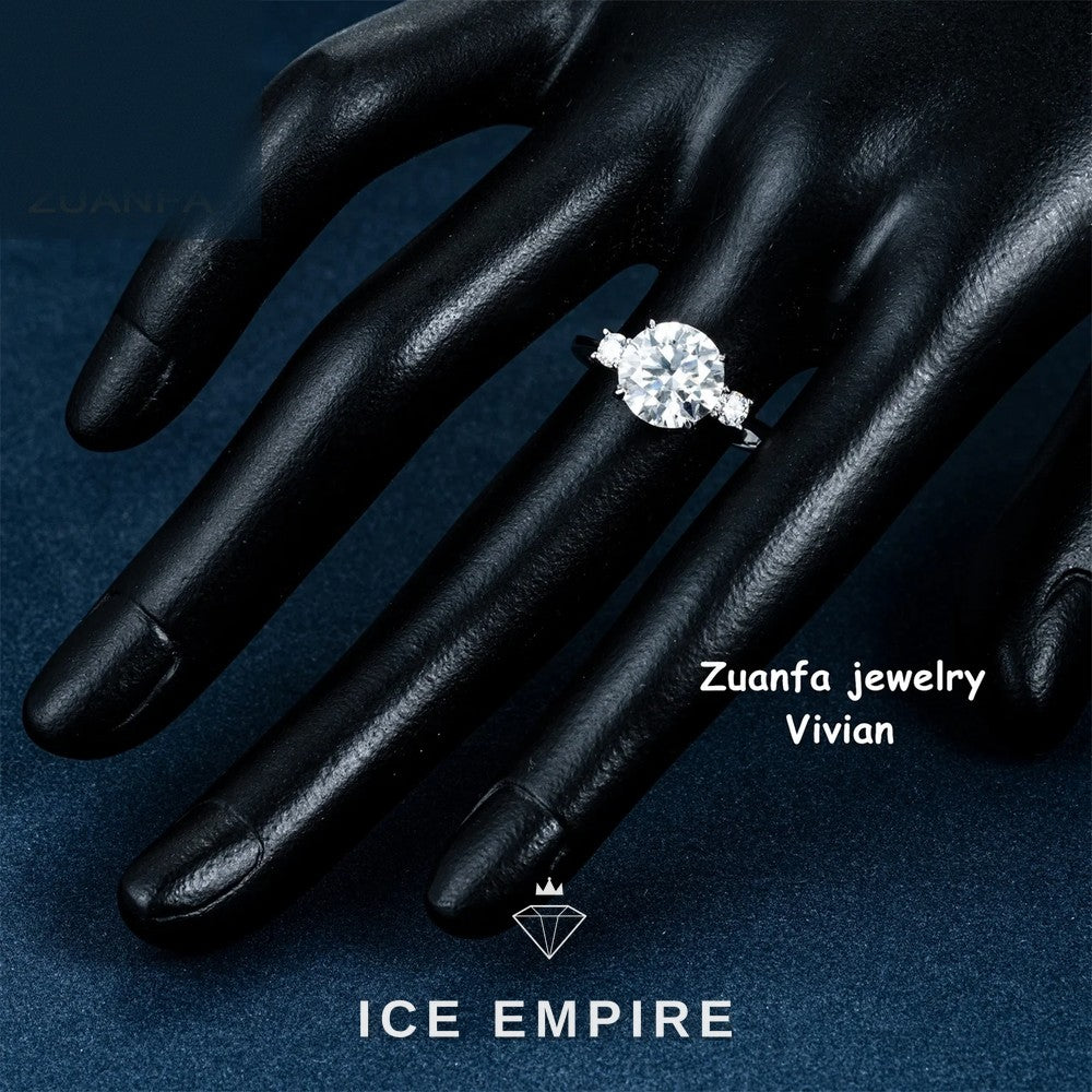 Iced Out 925 Silver Moissanite Ring