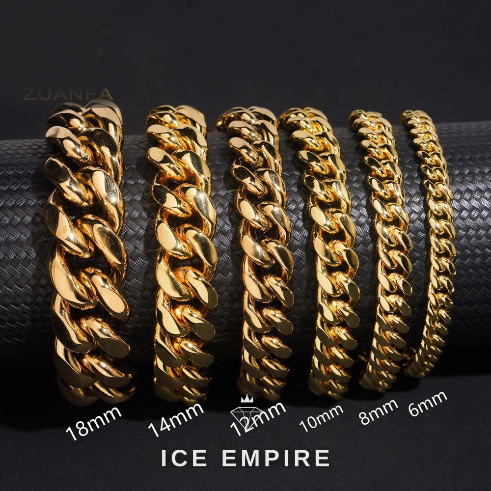 Iced Out Gold Plated Moissanite Cuban Chain