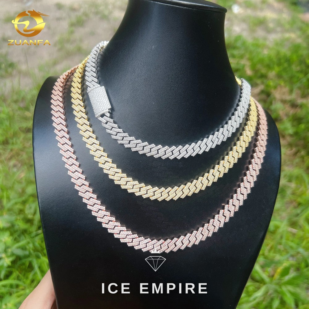 Iced Out Rose Gold Plated Moissanite Cuban Chain