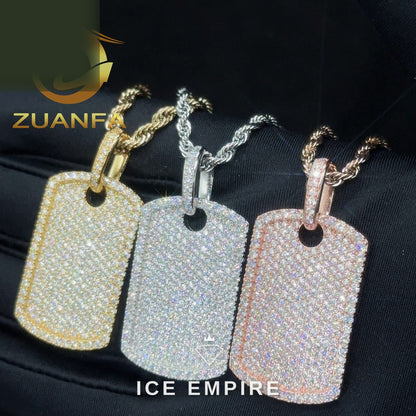 Iced Out Cross Rose Gold Plated Moissanite Rope Chain