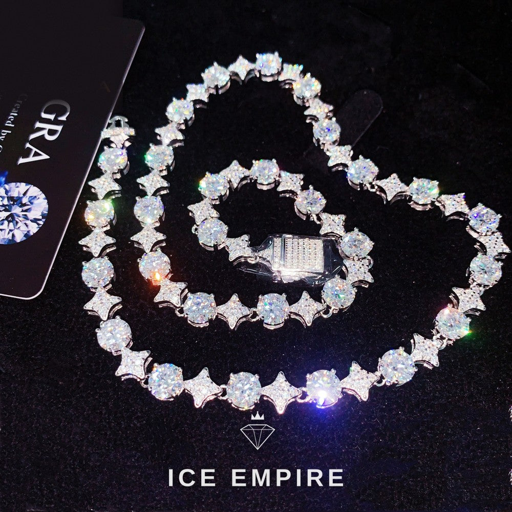 Iced Out Rose Gold Plated Moissanite Cuban Chain