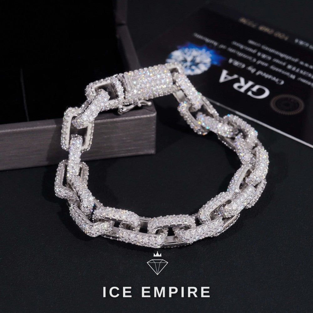 Iced Out Rose Gold Plated Moissanite Cuban Chain